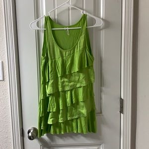 Light green Womens Tank With rhinestones